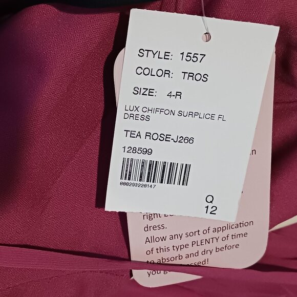 NEW After Six Faux‎ Wrap Criss Cross Back Maxi Dress Size 4 Tea Rose - Picture 10 of 15